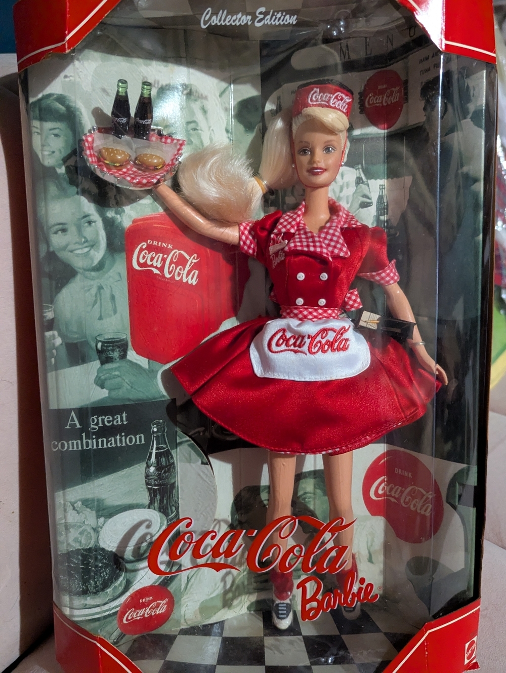 Coca-Cola Red and White Soda Shop Server Doll